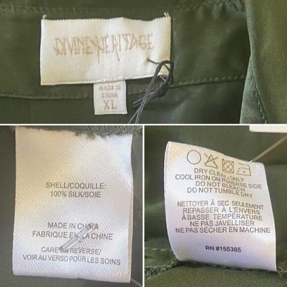 NWT Divine Heritage Silk button up dress, Dark green, Size XL - Picture 13 of 14